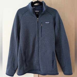 Patagonia Men's Navy Heathered Zip-Up Fleece